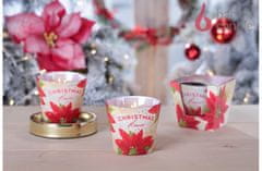 Bartek Vánoční svíčka ve skle CHRISTMAS FLOWER - warm red 115g