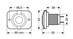 LAMPA Zásuvka USB zápustná 12/24V