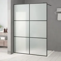 Vidaxl Sprchová zástěna walk-in černá 140 x 195 cm mléčné ESG sklo