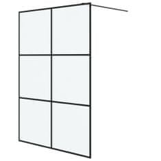 Vidaxl Sprchová zástěna walk-in černá 140 x 195 cm mléčné ESG sklo