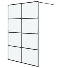 Greatstore Sprchová zástěna walk-in černá 140 x 195 cm mléčné ESG sklo