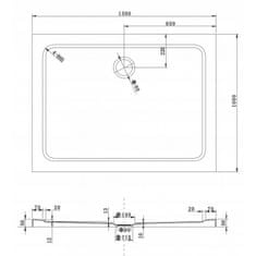 Mexen Mexen slim obdélníková sprchová vanička 140 x 100 cm, bílá - 40101014 - MEXEN