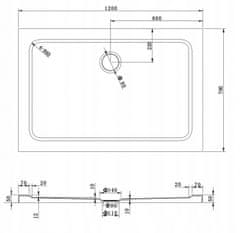 Mexen Mexen slim obdélníková sprchová vanička 120 x 70 cm, bílá - 40107012 - MEXEN