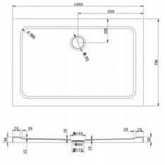 Mexen Mexen slim obdélníková sprchová vanička 100 x 70 cm, bílá - 40107010 - MEXEN