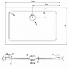 Mexen Mexen slim obdélníková sprchová vanička 100 x 70 cm, bílá - 40107010 - MEXEN