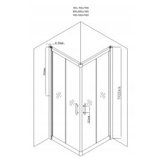 Mexen RIO sprchový kout čtverec 70x70x190 cm 5mm černá-čiré 860-070-070-70-00 - MEXEN