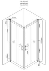 Mexen RIO sprchový kout čtverec 70x70x190 cm 5mm černá-čiré 860-070-070-70-00 - MEXEN