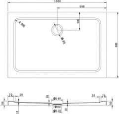 Mexen Mexen slim obdélníková sprchová vanička 100 x 90 cm, bílá - 40109010 - MEXEN