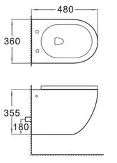 Mexen LENA BLACK RIMLESS SLIM závěsný klozet + deska DUROPLAST 30224070 - MEXEN