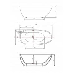 Mexen EOS vana volně stojící 170x80x60 bílá, 52471708000 - MEXEN