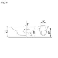 Mereo Set WC klozet, závěsný VSD70 (H8206400002431) a sedátko CSS114S VSD72 - Mereo