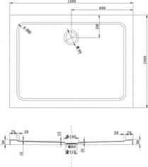 Mexen Mexen slim obdélníková sprchová vanička 120 x 100 cm, bílá - 40101012 - MEXEN