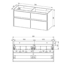 Mereo Opto, koupelnová skříňka s keramickým umyvadlem, 1210x600x460 mm, černá supermat CN943 - Mereo