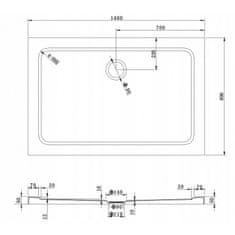 Mexen Mexen slim obdélníková sprchová vanička 140 x 80 cm, bílá - 40108014 - MEXEN