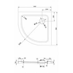 Mexen Sprchová vanička 90x90 bílá, 41109090 - MEXEN