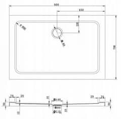 Mexen Mexen slim obdélníková sprchová vanička 90 x 70 cm, bílá - 40107090 - MEXEN