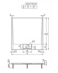 Teiko DANTE-K Sprchová vanička 90x90x3, litý mramor bílá - Teiko