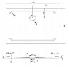 Mexen Mexen slim obdélníková sprchová vanička 110 x 80 cm, bílá - 40108011 - MEXEN