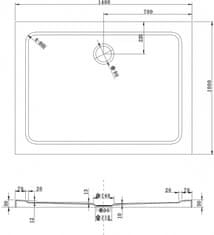 Mexen Mexen slim obdélníková sprchová vanička 140 x 100 cm, bílá - 40101014 - MEXEN