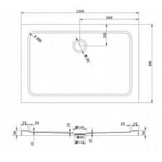 Mexen Mexen slim obdélníková sprchová vanička 120 x 80 cm, černá - 40708012 - MEXEN