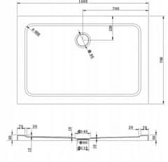 Mexen Mexen slim obdélníková sprchová vanička 140 x 70 cm, bílá - 40107014 - MEXEN