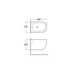 Mexen LENA závěsný bidet 48 cm 35224800 - MEXEN