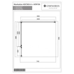 Omnires MANHATTAN ADC90X-ACRTR Sprchové dveře 90, chrom - Omnires