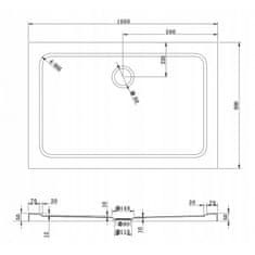 Mexen Mexen slim obdélníková sprchová vanička 100 x 90 cm, černá - 40709010 - MEXEN