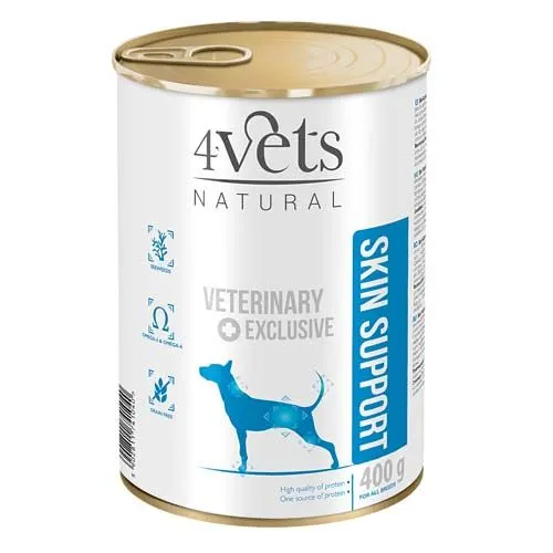 4VETS NATURAL VETERINARY EXCLUSIVE SKIN SUPPORT 400g pro psy při onemocněních kůže