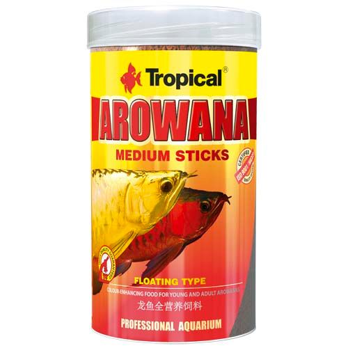 TROPICAL Arowana Medium 250ml/90g vyfarbujúce krmivo pro střední cichlidy a mladé Arowana