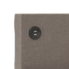 Greatstore Válenda s USB taupe textil 90 x 200 cm