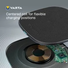 Varta bezdrátová nabíječka Wireless Charger Pro, 15W, černá 57905101111