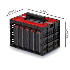 botle Třídící box Skříň na nářadí 29 x 41,5 x 29,5 cm s 5 organizátory s krabicemi