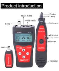 W-STAR W-Star Tester kabelů RJ45 WSNF300, RJ45, RJ11,USB, BNC, hledačka, diagnostika