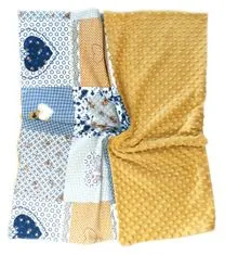 ShopTex Dětská deka minky patchwork srdíčka 150 x 80 cm