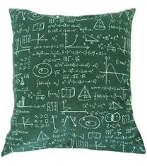 ShopTex Dekorační polštář matematické vzorce na tmavě zelené 45 x 45 cm