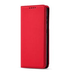 OEM Magnet Card Case elegantní knížkové pouzdro s venkovní kapsou na Samsung Galaxy S22 PLUS 5G Red