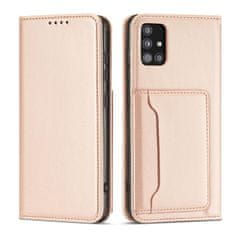 OEM Magnet Card Case elegantní knížkové pouzdro s venkovní kapsou na Xiaomi Redmi Note 11 PRO / Note 11 PRO 5G Pink