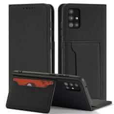 OEM Magnet Card Case elegantní knížkové pouzdro s venkovní kapsou na Xiaomi Redmi Note 11 / Redmi Note 11S Black