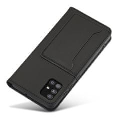 OEM Magnet Card Case elegantní knížkové pouzdro s venkovní kapsou na Xiaomi Redmi Note 11 / Redmi Note 11S Black