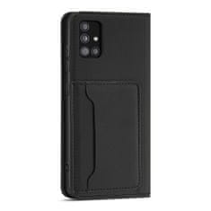 OEM Magnet Card Case elegantní knížkové pouzdro s venkovní kapsou na Xiaomi Redmi Note 11 / Redmi Note 11S Black