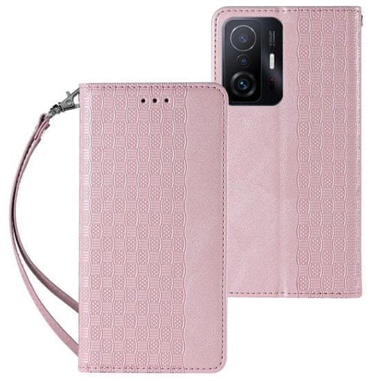 OEM Magnet Case elegantní knížkové pouzdro s poutkem na Samsung Galaxy A12 / M12 Pink