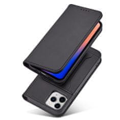 OEM Magnet Card Case elegantní knížkové pouzdro s venkovní kapsou na iPhone 12 Pro MAX 6.7" Black