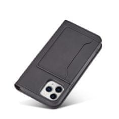 OEM Magnet Card Case elegantní knížkové pouzdro s venkovní kapsou na iPhone 12 Pro MAX 6.7" Black