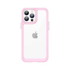 OEM Silikonové pouzdro Space s barevným rámem na iPhone 12 Pro MAX 6.7" Pink