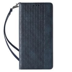 OEM Magnet Case elegantní knížkové pouzdro s poutkem na iPhone 12 Pro MAX 6.7" Blue