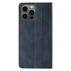 OEM Magnet Case elegantní knížkové pouzdro s poutkem na iPhone 12 Pro MAX 6.7" Blue