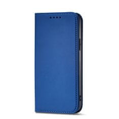 OEM Magnet Card Case elegantní knížkové pouzdro s venkovní kapsou na iPhone 12 6.1" Blue