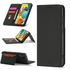 OEM Magnet Card Case elegantní knížkové pouzdro s venkovní kapsou na Xiaomi Redmi Note 11 PRO / Note 11 PRO 5G Black