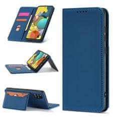 OEM Magnet Card Case elegantní knížkové pouzdro s venkovní kapsou na Xiaomi Redmi Note 11 PRO / Note 11 PRO 5G Blue